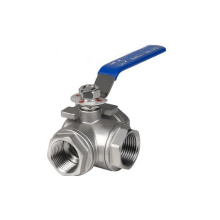 stainless steel Full Bore BSP Threaded 1/4 female 3 way  actuator ball valve panel mount,ball valve 3 way